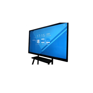 55-inch smart interactive whiteboard with movable rack for schools and offices.
