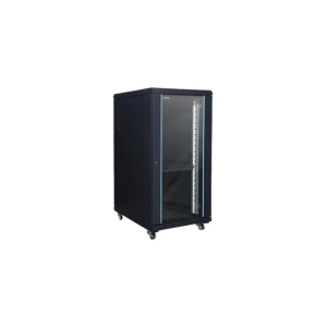 Toten 32U 600x800mm Server Rack front view with glass door and cooling fans