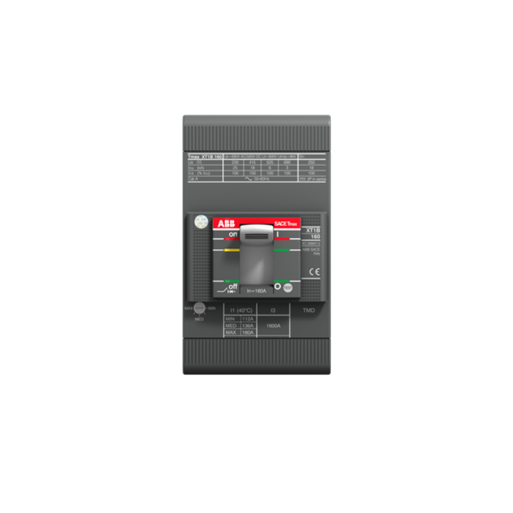ABB SACE Tmax XT1B 20A 3P MCCB front view with thermomagnetic release